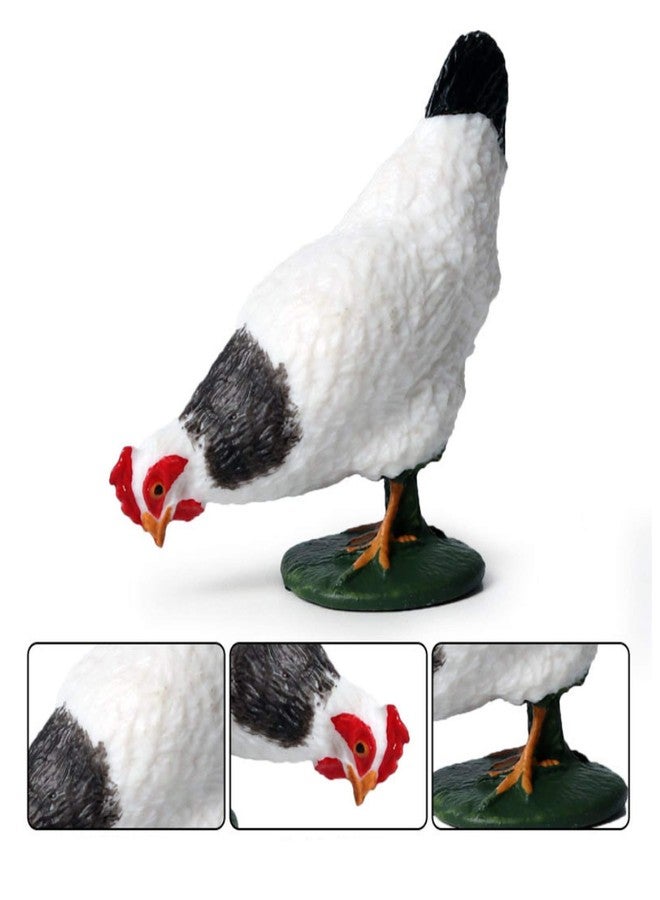 Fevoila Farm Animals Figures, 5 Piece Simulated Farm Chicken Animal Statue Realistic Chicken Farm Animals Figures Cake Topper, Chicken Model Easter Egg Christmas Birthday Gift - Image 4